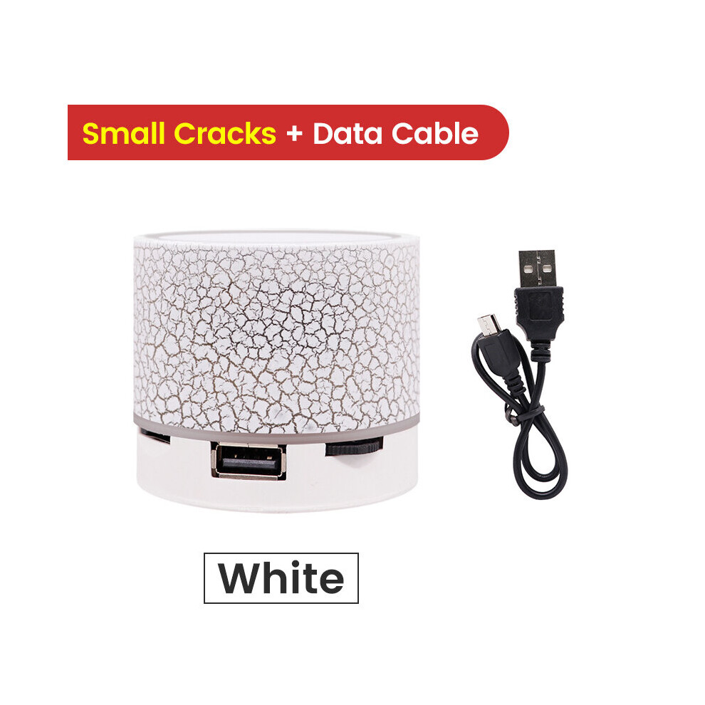 (A-Small Crack - ) Elough New Mini Portable Car Audio A9 Dazzling Crack Led Wireless Bluetooth 4.1 Subwoofer Speaker Tf Card White 4851195412286