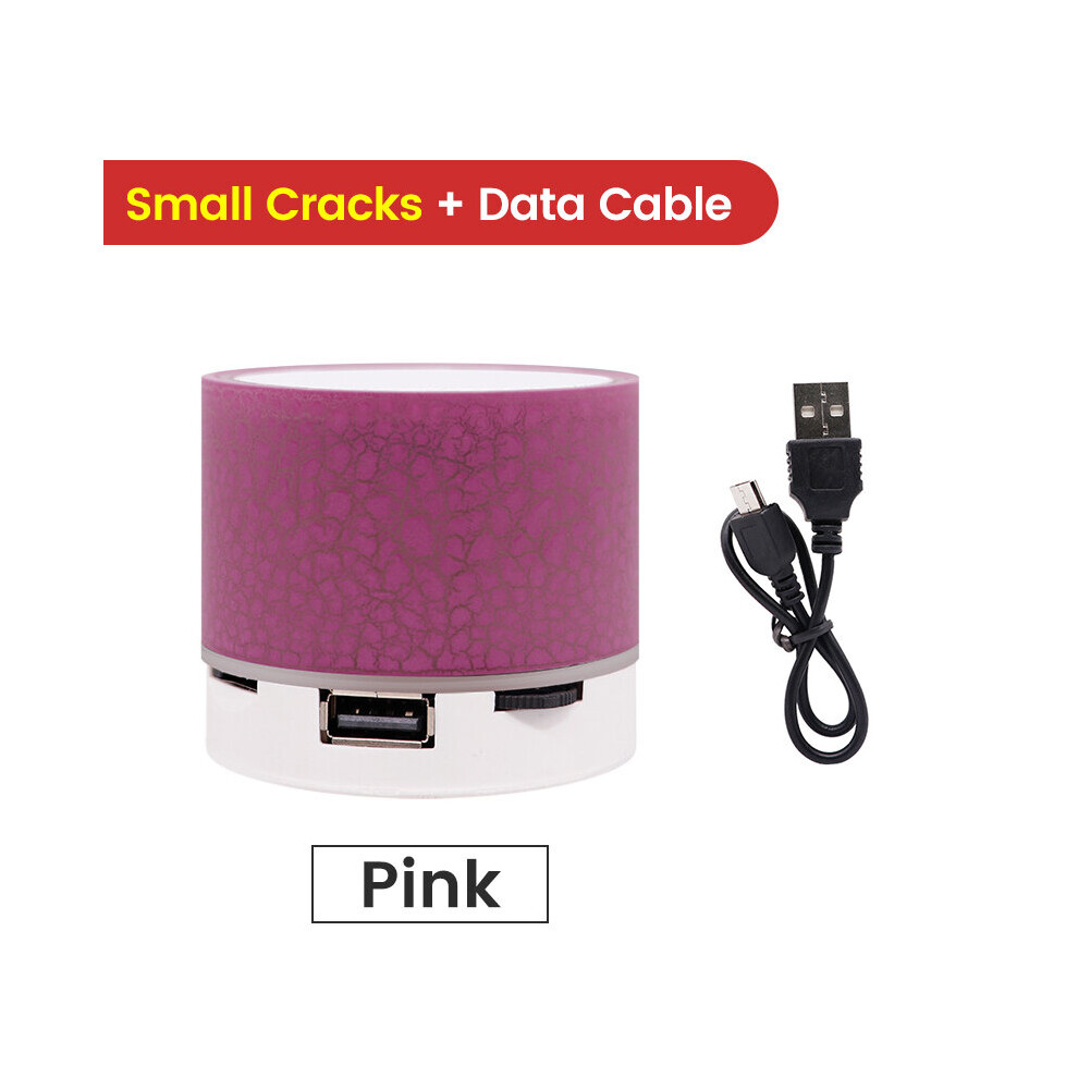 (A-Small Crack - ) Elough New Mini Portable Car Audio A9 Dazzling Crack Led Wireless Bluetooth 4.1 Subwoofer Speaker Tf Card Pink 4851195412279
