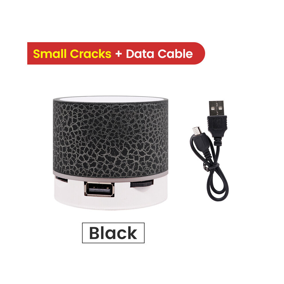 (A-Small Crack - ) Elough New Mini Portable Car Audio A9 Dazzling Crack Led Wireless Bluetooth 4.1 Subwoofer Speaker Tf Card Black 4851195412255