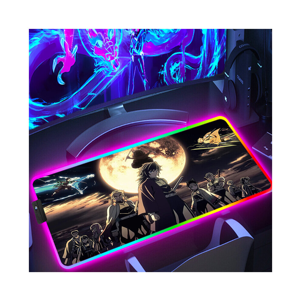 (A-Fh003326 300X600x3mm) Demon Slayer Xxl Gaming Mouse Pad Kawaii Gamer Keyboard Computer Table Anime Accessories Desk Mat Deskpad Mousepad Rgb Carpet 4855357777459