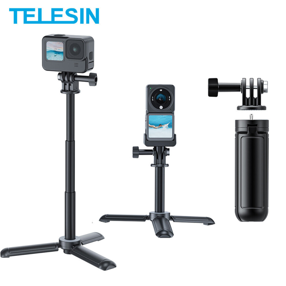 Telesin Mini Selfie Stick Phone Tripod Extendable Stable Tripod 1/4 Screw Mini Tripod For Gopro Hero 10 9 8 7 6 Dji Action 2 4855008124472