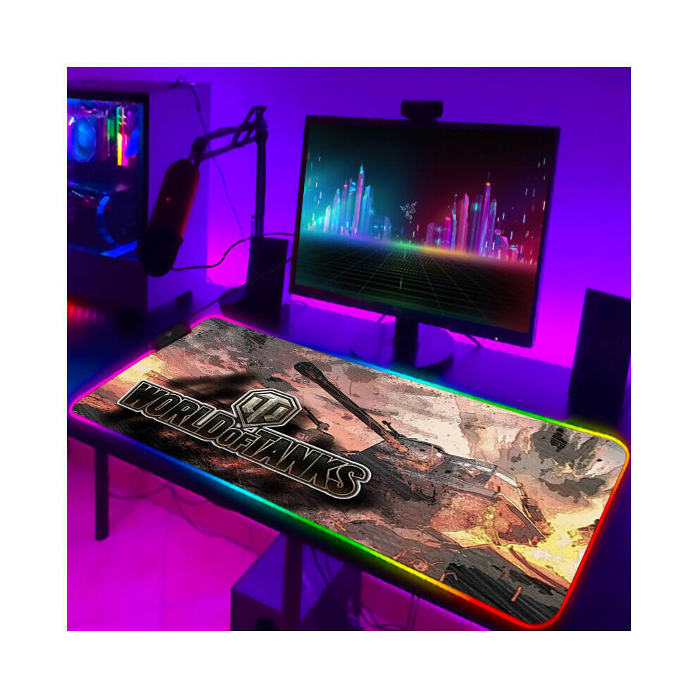 (A-Zy001316 300X800x3mm) Mousepad Anime World Of Tanks Rgb Pc Gamer Mouse Gaming Pad Luminous With Wire Desk Carpet Deskpad Keyboard Laptop Mat Backli 4855357893692