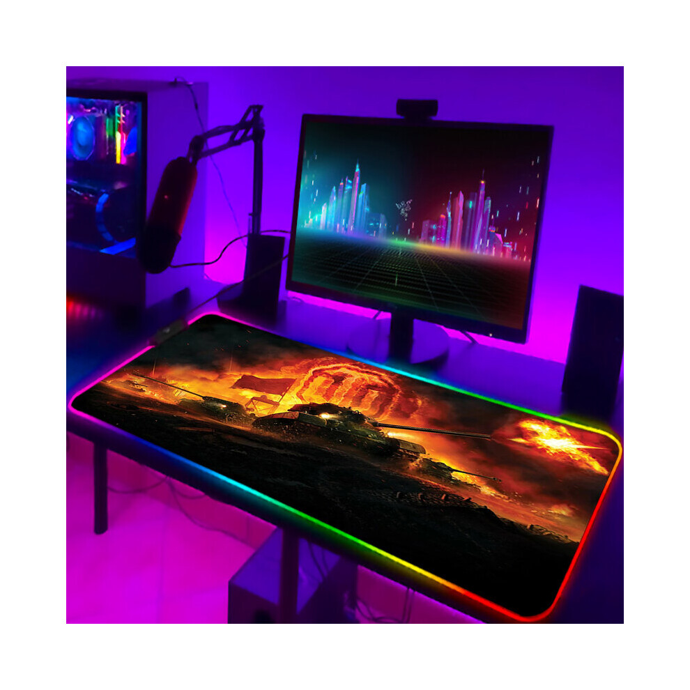 (A-Zy001318 350X600x3mm) Mousepad Anime World Of Tanks Rgb Pc Gamer Mouse Gaming Pad Luminous With Wire Desk Carpet Deskpad Keyboard Laptop Mat Backli 4855357893890