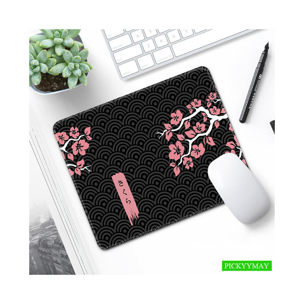 (A-Wa00351 600X350x2mm) Large Sakura Mouse Pad 100X50cm Big Computer Mousepads Japanese Mousepad Big Keyboard Mat Office Mouse Pads Desk Mats Black 4855358062233