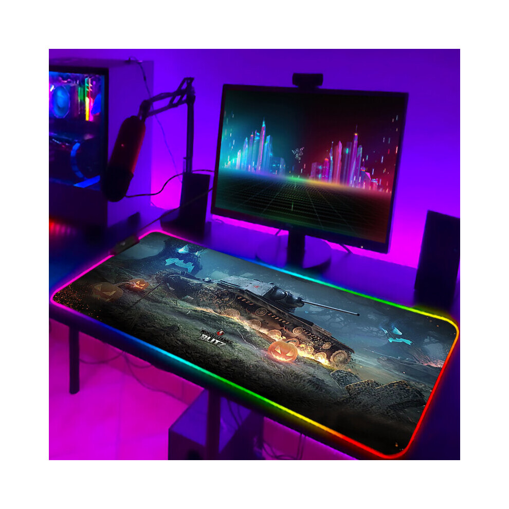 (A-Zy001322 300X700x3mm) Mousepad Anime World Of Tanks Rgb Pc Gamer Mouse Gaming Pad Luminous With Wire Desk Carpet Deskpad Keyboard Laptop Mat Backli 4855357894224