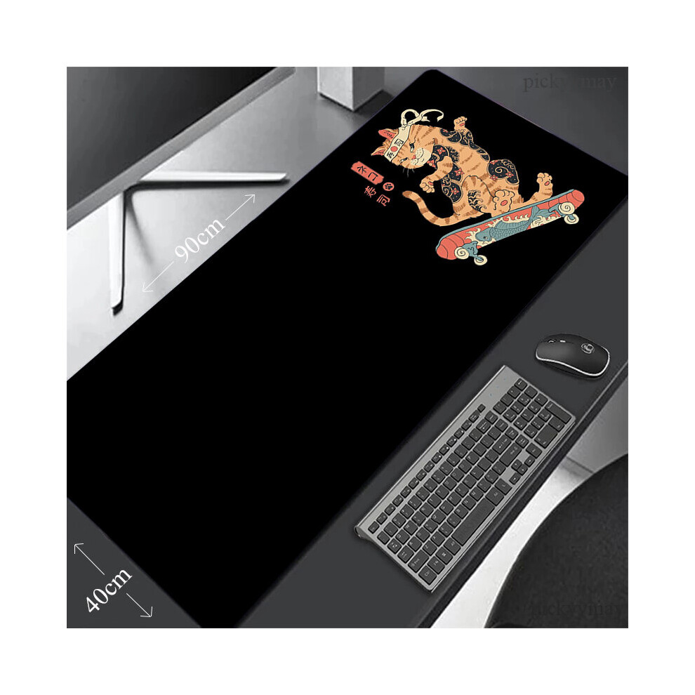 (A-Japan Neko Ramen (9) 300X800x2mm) Samurai Cat Large Mouse Pad 100X50cm Big Computer Mousepads Gaming Mousepad Big Keyboard Mat Gamer Mouse Pads Des 4855357987087