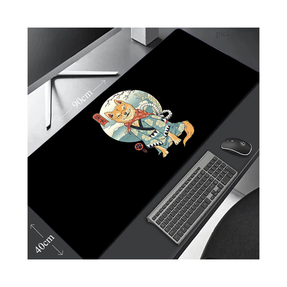 (A-Neko Ramen (17) 300X800x2mm) Samurai Cat Large Mouse Pad 100X50cm Big Computer Mousepads Gaming Mousepad Big Keyboard Mat Gamer Mouse Pads Desk Mat 4855357987421