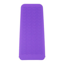 (a-Purple) Silicone Heat Resistant Mat Pouch for Curling Iron Hair Straightener Flat Tool