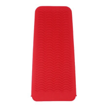 (a-Red) Silicone Heat Resistant Mat Pouch for Curling Iron Hair Straightener Flat Tool