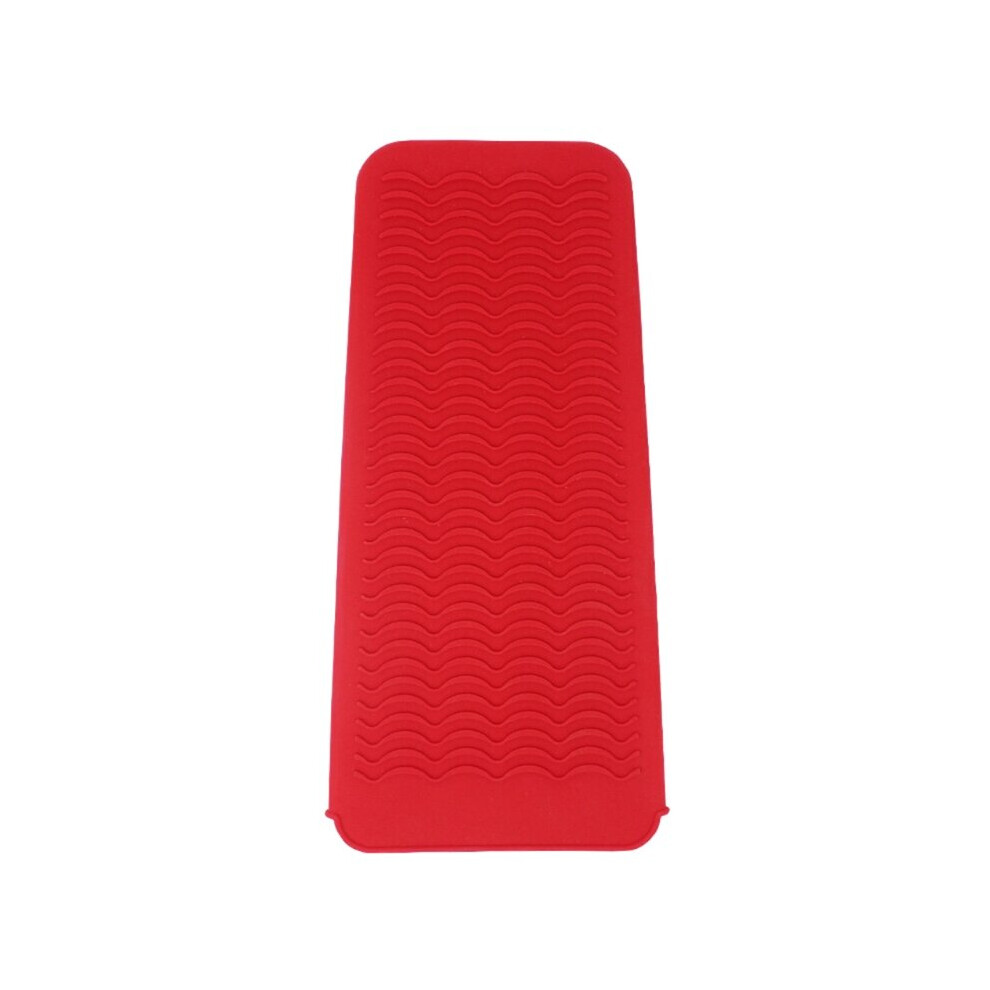 Dechoicelife Red (A-) Silicone Heat Resistant Mat Pouch For Curling Iron Hair Straightener Flat Tool