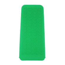 (a-Green) Silicone Heat Resistant Mat Pouch for Curling Iron Hair Straightener Flat Tool