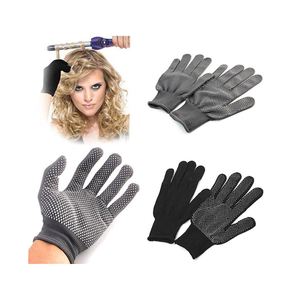 Dechoicelife Gray (A-) High Quality 1Pair Hair Straightener Perm Curling Hairdressing Heat Resistant Finger Gloves