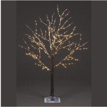 Snowtime 1.2m Cooper Wire Frosted Brown Twig Tree Warm White LEDs