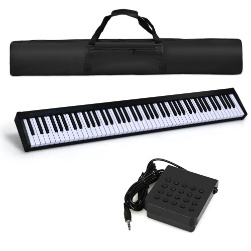 Casart 88-Key Foldable Digital Piano Full-size Semi Weighted Electronic Keyboard