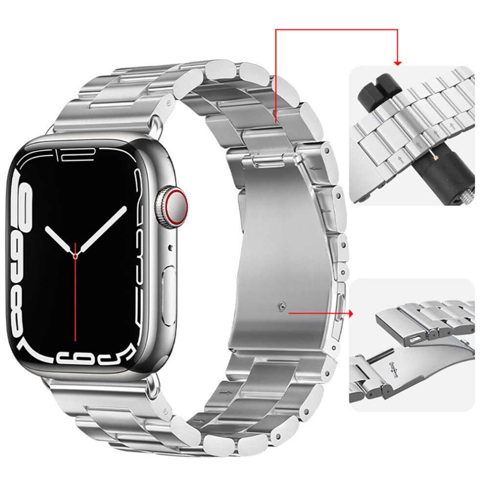 (SilverQ, iWatch 3 2 1 42mm  Q) Metal Strap for Apple Watch Band 44mm 40mm 45mm 41mm 42mm 38mm Stainle-image-OPC-PC5NBXW-NEW