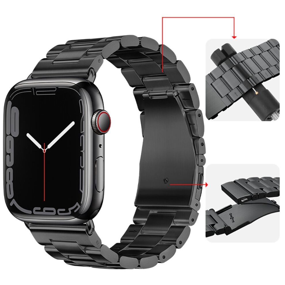 (BlackL, iWatch 6 5 4 SE 44mm  L) Metal Strap for Apple Watch Band 44mm 40mm 45mm 41mm 42mm 38mm Stainle-image-OPC-PC5NBYQ-NEW