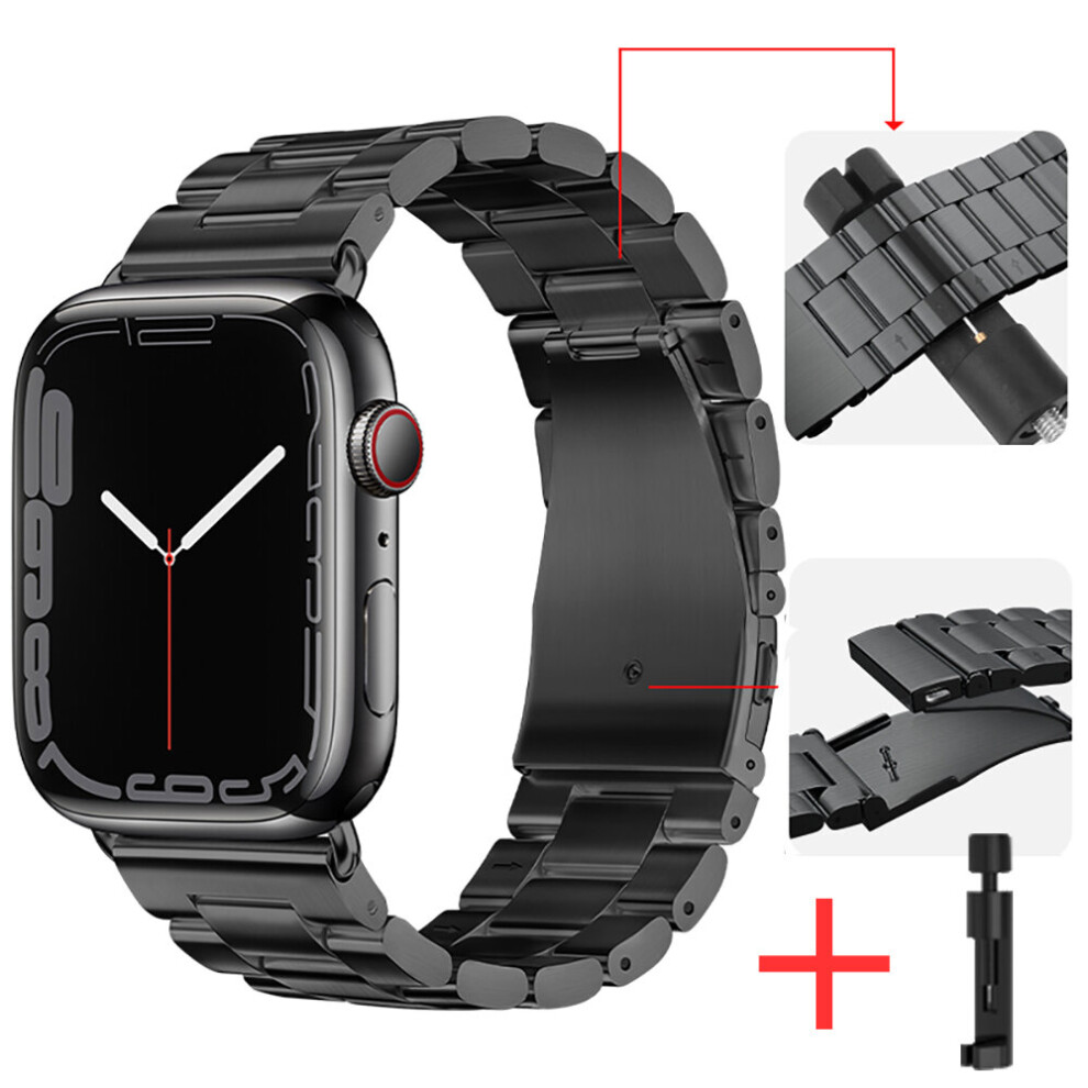 ( And Toolx, For Iwatch 8 41Mm X) Metal Strap For Apple Watch Band 44Mm 40Mm 45Mm 41Mm 42Mm 38Mm Stainle Black 9169916436349