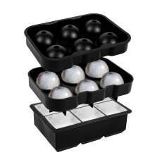 Set of 2 Silicone Ice Cube Trays with Lid Easy Release Tray