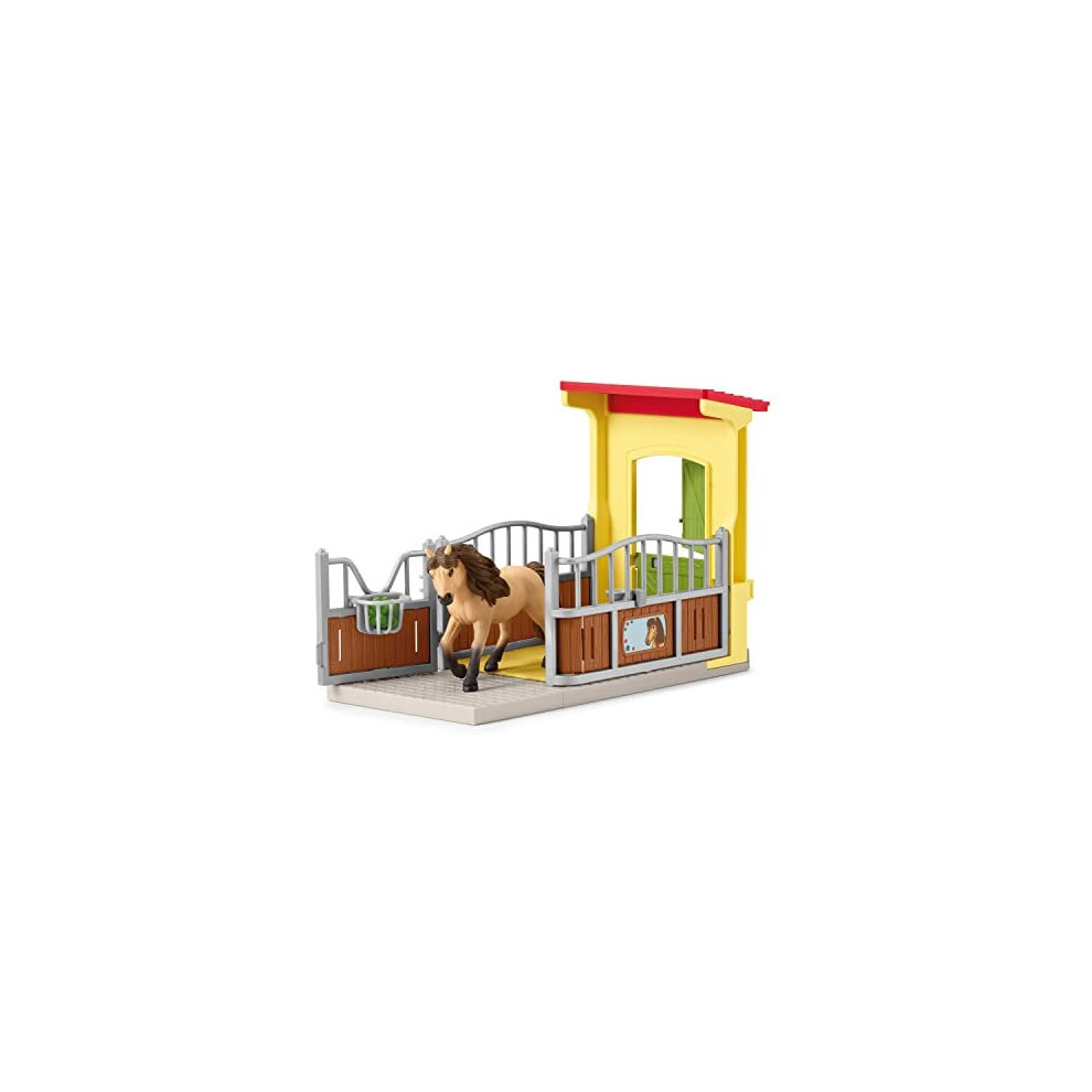 schleich 42609 Ponybox mit Islandpferd Hengst, ab 3 Jahren, FARM WORLD - Spielset, 4 Teile