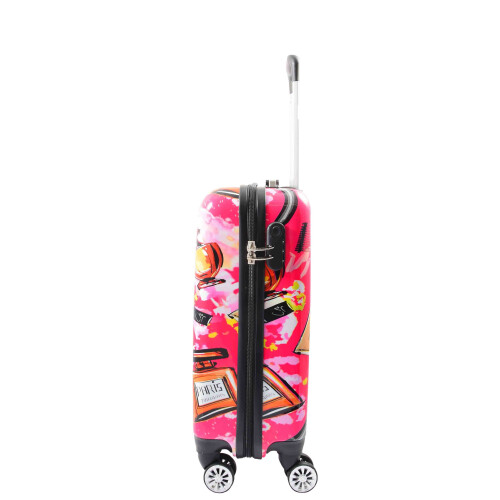 Cabin Size 4 Wheel Luggage Hard Shell Makeup Print Suitcase 2