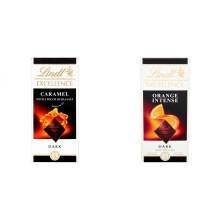 2 Lindt Dark Caramel & Sea Salt + 2 Lindt Intense Orange