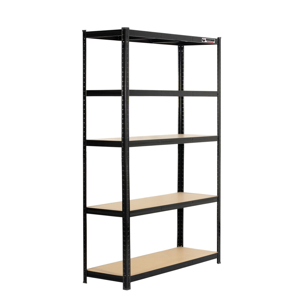 5 Bays | 180x120x40cm | Black | Boltless Garage Shelving Unit | 1000kg