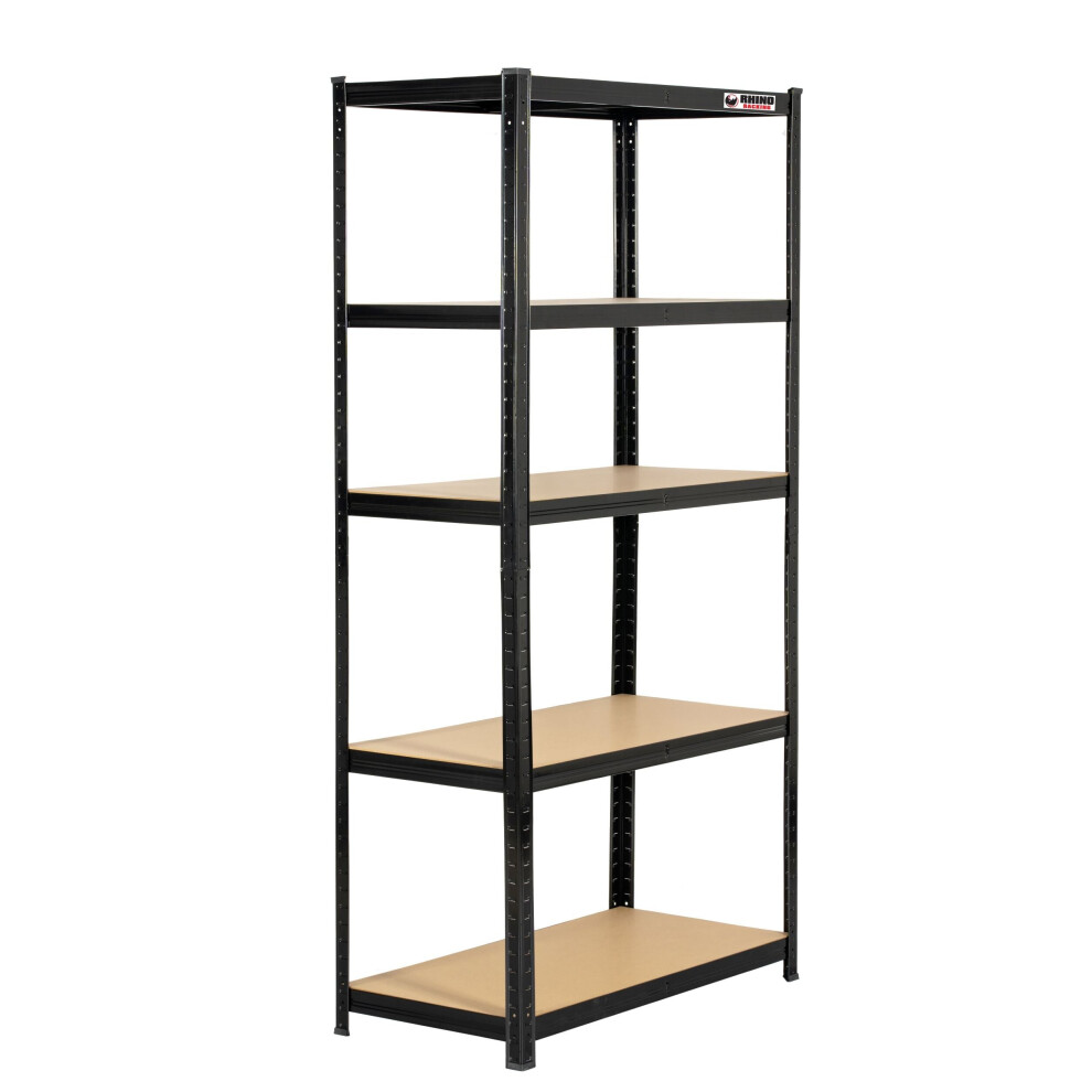 Rhino Racking 2 Bays | 180X90x45cm | Black |Boltless Garage Shelving Unit | 1000Kg