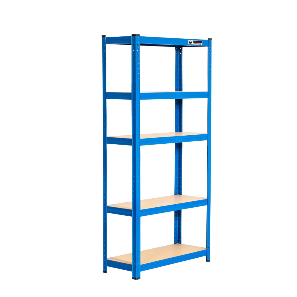 5 Bays | 150x75x30cm | Blue |Boltless Garage Shelving Unit | 1000kg