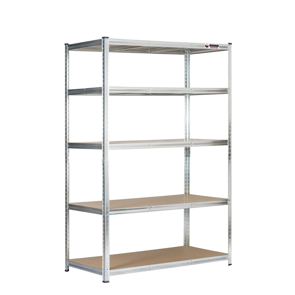 Rhino Racking 2 Bays|180X120x60cm |Galvanised |Boltless Garage Shelving Unit |1000Kg Silver