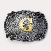 Gothic G Belt Buckle Vintage Flower Engraved Embossed Cowboy Cowgirl Western Belt Buckle Boho Decorative Detachable Buckle For Leather Belts