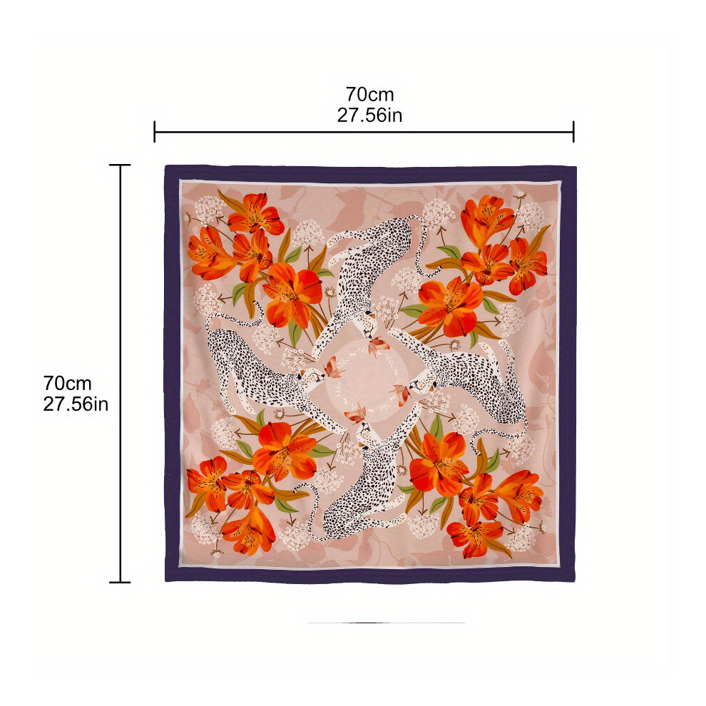 70 Flower Animal Print Bandana Classic Shawl Satin Square Scarf Neckerchief Head Wrap For Women-image-OPC-PC6DCKZ-NEW