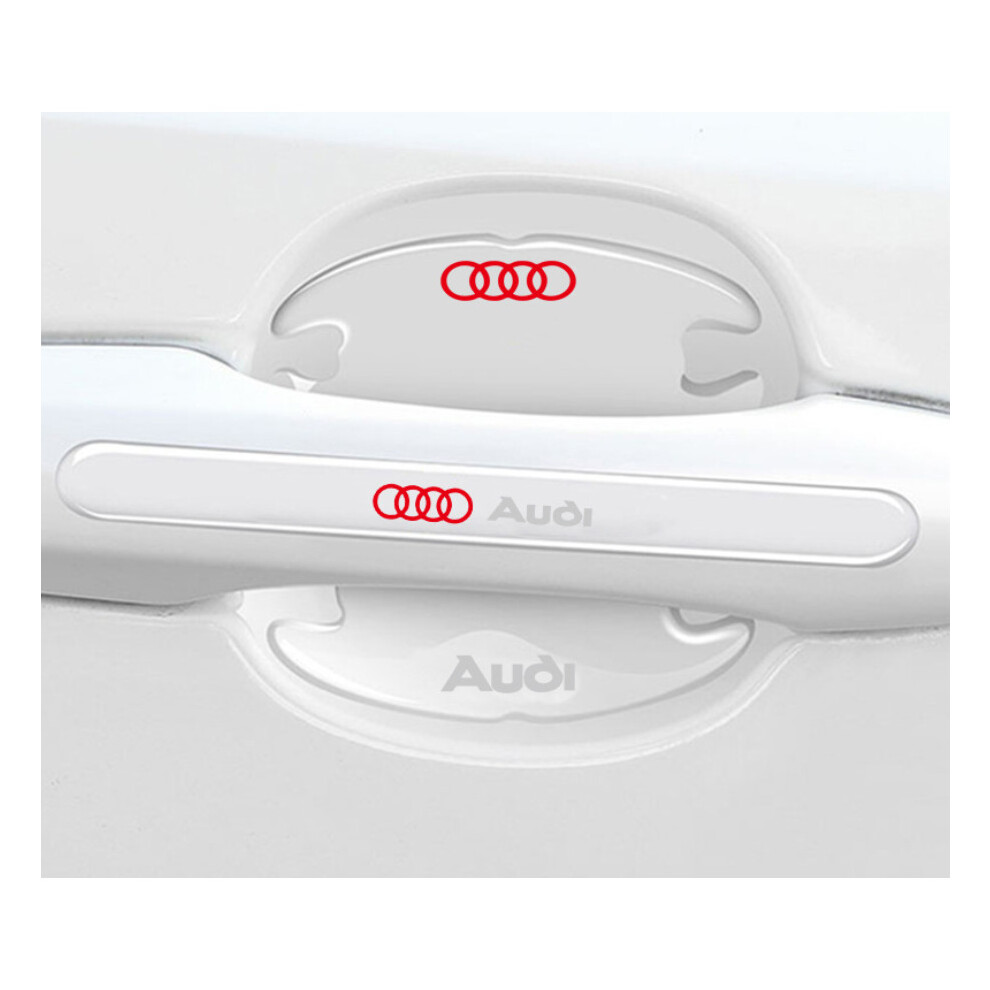 (Audi) 8x Car Door Handle Bowl Anti-Scratch Cover Guard Protector Stickers Accessories