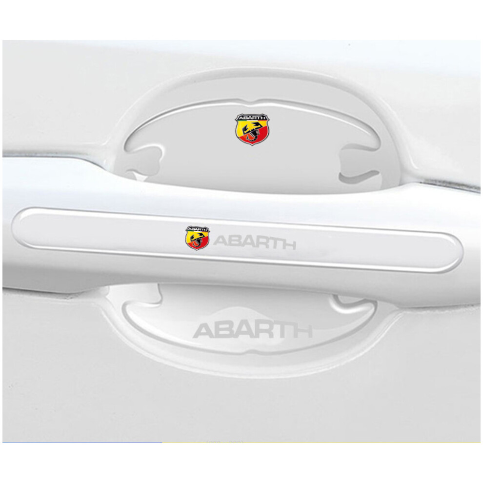 Newjass (Abarth) 8X Car Door Handle Bowl Anti-Scratch Cover Guard Protector Stickers Accessories
