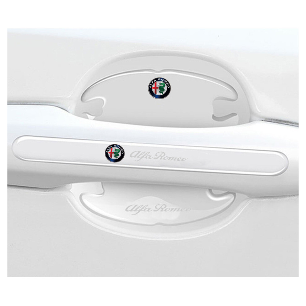 (Alfa Romeo) 8x Car Door Handle Bowl Anti-Scratch Cover Guard Protector Stickers Accessories