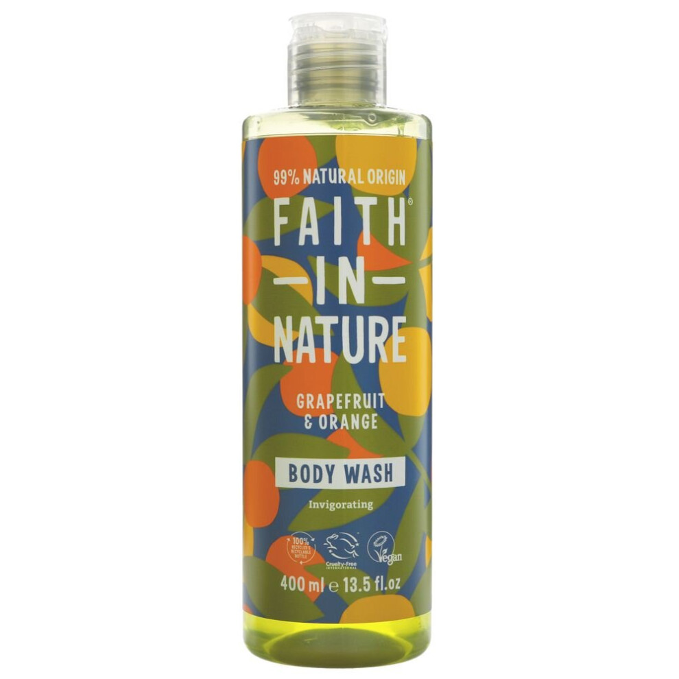 Faith In Nature Body Wash - Grapefruit &Orange -400ml ( pack of 6 )