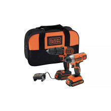 Black + Decker 1.5AH Cordless Twin Pack with 2x18V Batteries - Refurbished