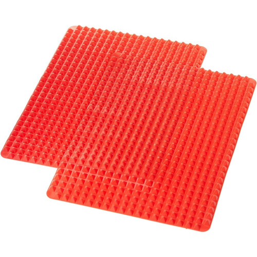 Non Stick Fat Reducing Silicone Cooking Mat - Pack of 2