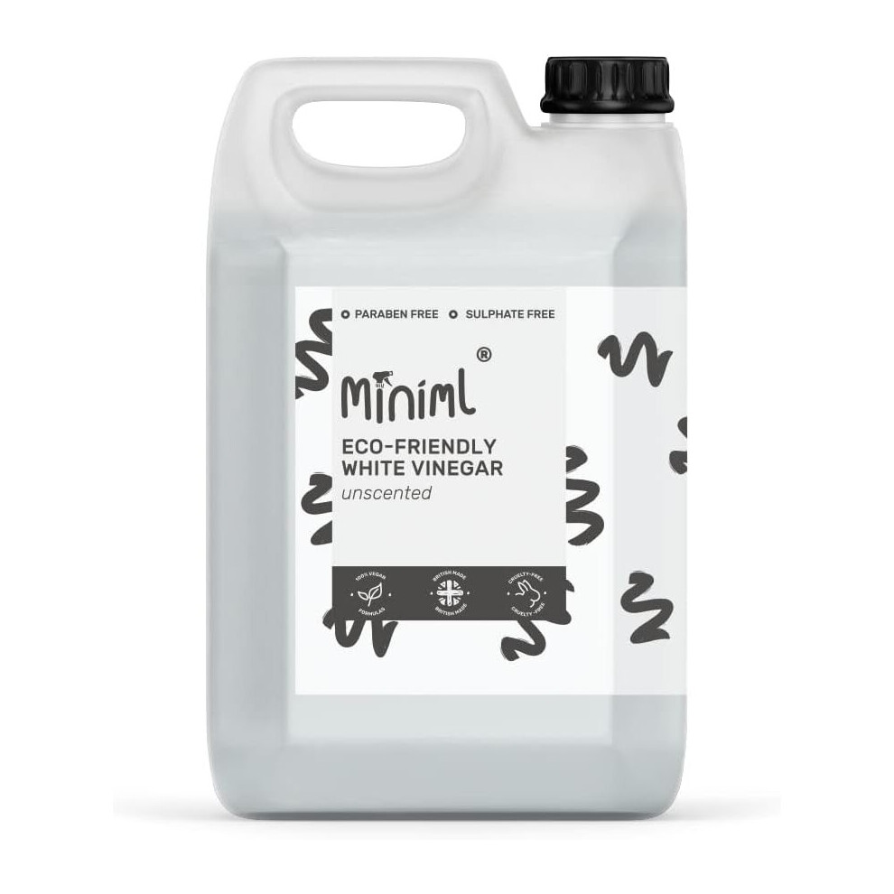 Miniml Eco White Vinegar Cleaning Unscented  Limescale Remover, Laundry Softener & More 100% Vegan & Cruelty Free (5L (Pack of 1))