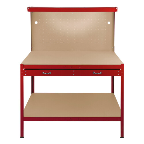 Werkbank + Ophangbord + Lade + Verlichting - Rood 1