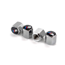 4pcs BMW M Logo Emblem Alloy Air Valve Stem Dust Caps Silver
