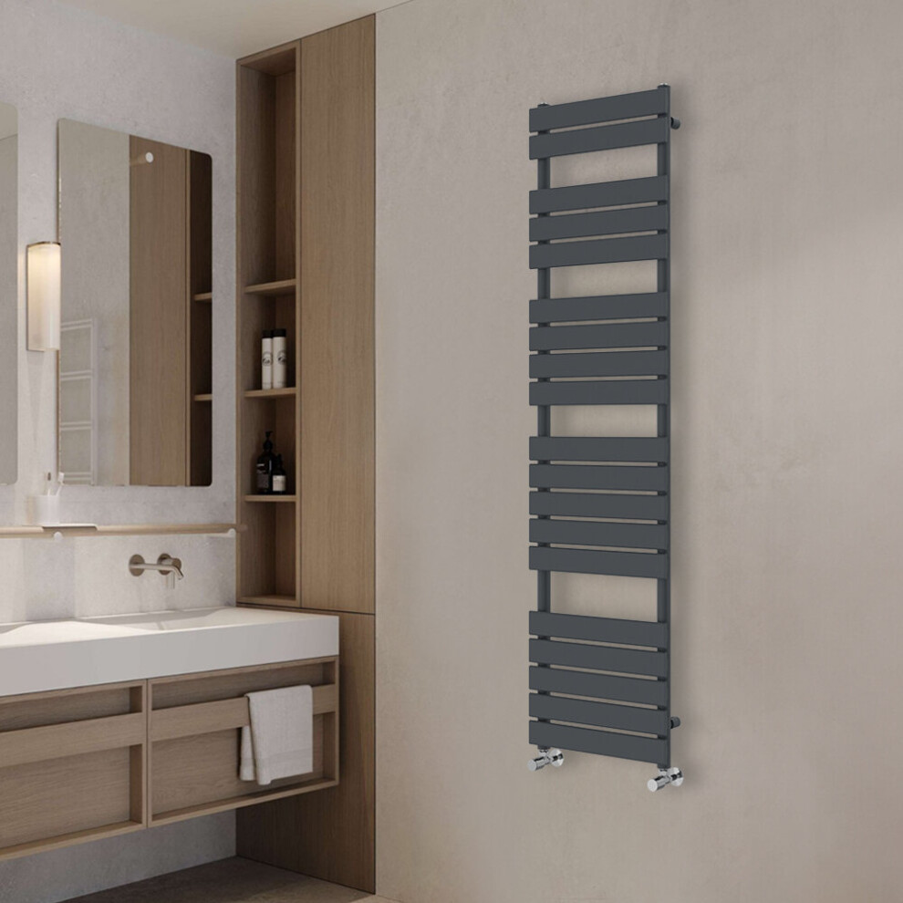 (1800x450mm) NRG Flat Panel Heated Towel Rail Bathroom Rad Radiator Anthracite