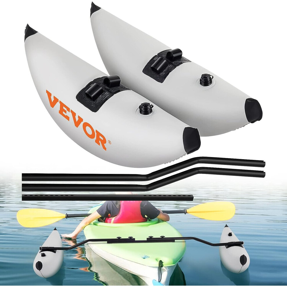 VEVOR Kayak Outrigger Stabilizers, 2 PCS, PVC Inflatable Outrigger Float with Sidekick Arms Rod, Standing Float Stabilizer System Kit for ..