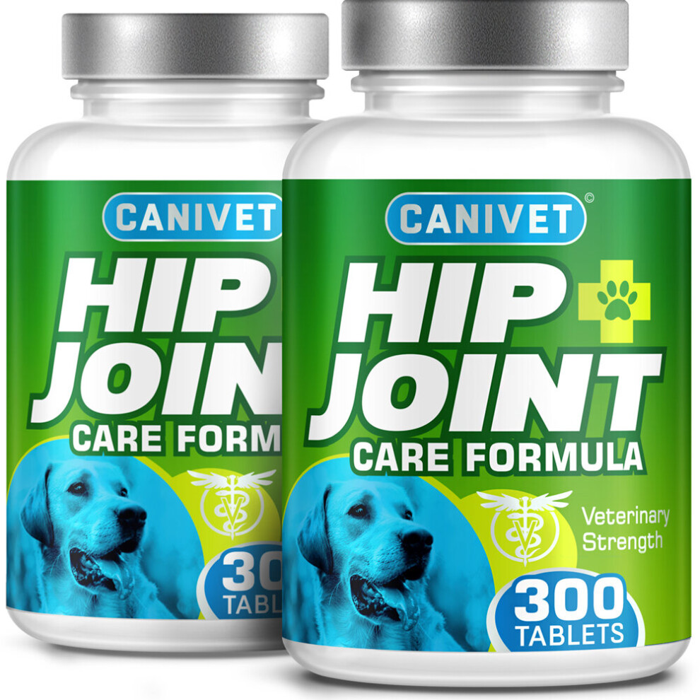 (600 Tablets (in 2 tubs)) CANIVET Joint Supplements For Dogs - With Glucosamine and Chondroitin