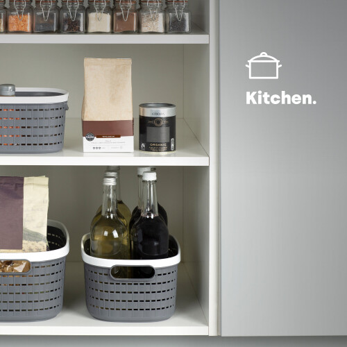 LIVIVO (8L) LIVIVO 1Pc Plastic Storage Basket - Grey 1