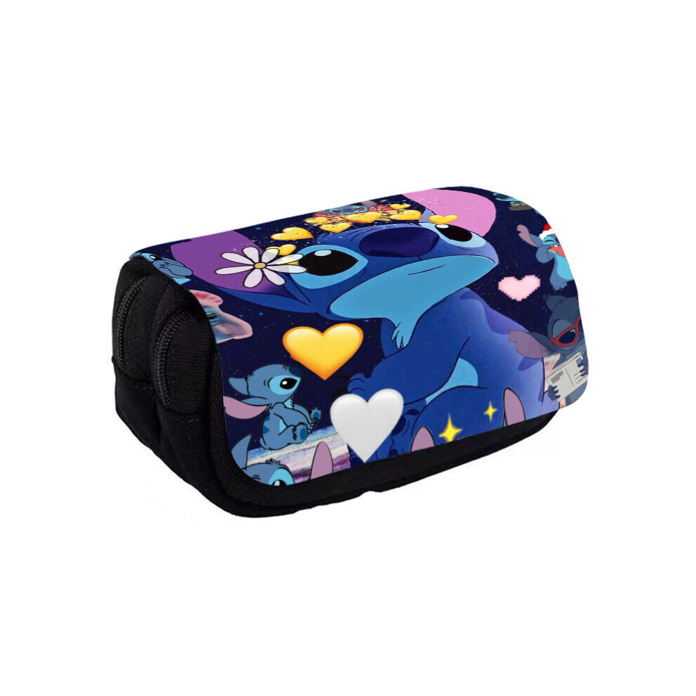 (05) Lilo Stitch Angel Pencil Case 2035l Capacity Genderneutral Style Breathable