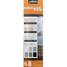 Coffret de iniciação - PEBEO - Pintura em Porcelana - 6 potes de 20 ml - Tons pastel - Prático e econômico