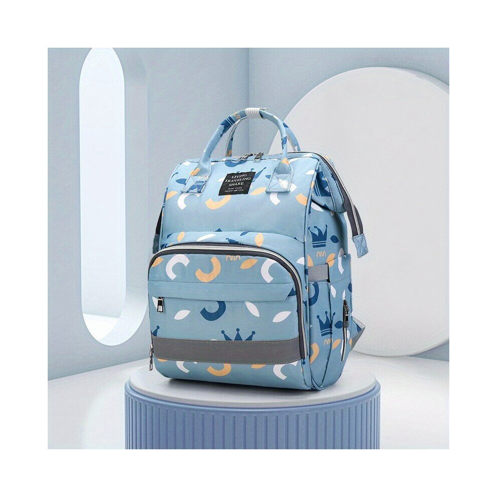 Large Capacity Mommy Backpack Oxford Nursing Bottle Insulated Daypack Diaper Commuter Bag Multicoloured