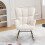 Living And Home White Tufted Upholstered Rocking Chair 3
