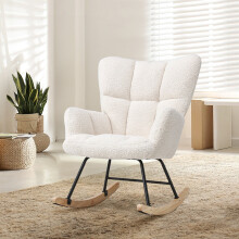 White Tufted Upholstered Rocking Chair