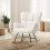Living And Home White Tufted Upholstered Rocking Chair 1